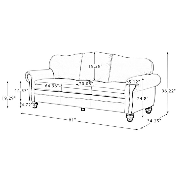 Darby Home Co Speedwell 81" Wide Genuine Leather Sofa-A+B | Wayfair